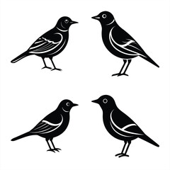 Stylized Lark Silhouette Vector  Icon set Ideal for Logos & Artwork.