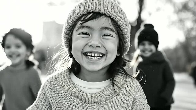 Children of Diverse Ethnicities Playing Together in Park
