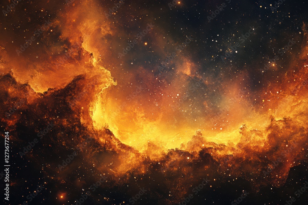 Canvas Prints fiery nebula in deep space