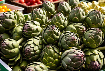 Fototapeta premium Artichoke mule for sale at farmers market