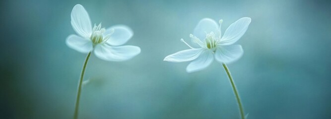 Beautiful white cherry flowers on light blue blurred backgrond. Amazing close-up of spring blossom. Cool clear pure scene displaying beauty of elegance. Business advertisement materials. Copy space