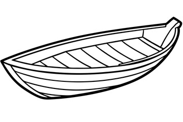 Line Art Rowboat Design