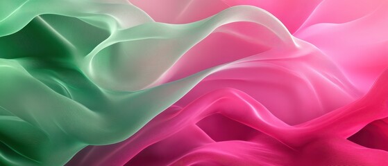 Obraz premium Abstract Japanese textile pattern with interwoven yellow and green waves, dynamic and fluid design