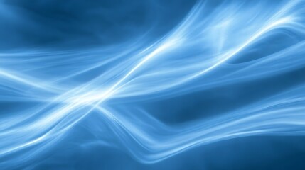 Abstract Blue Swirling Light Energy Waves Design