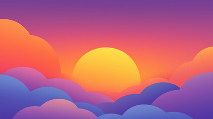 Dramatic sunset with vibrant clouds and warm colors
