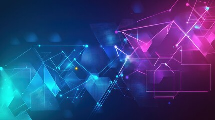 Obraz premium Abstract Network Connections, glowing, digital background, technology concept