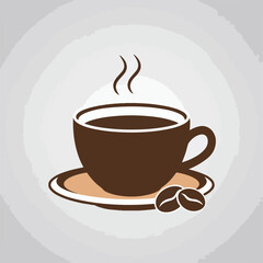 Obraz premium Editorial illustration of a coffee cup with steam