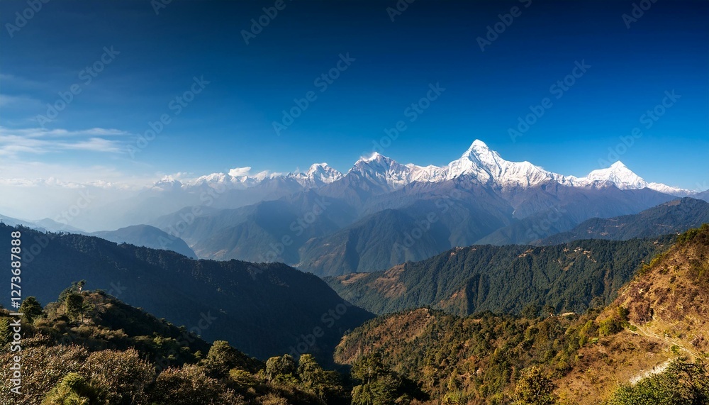 Wall mural nagarkot nepal view on the himalayan mountain range