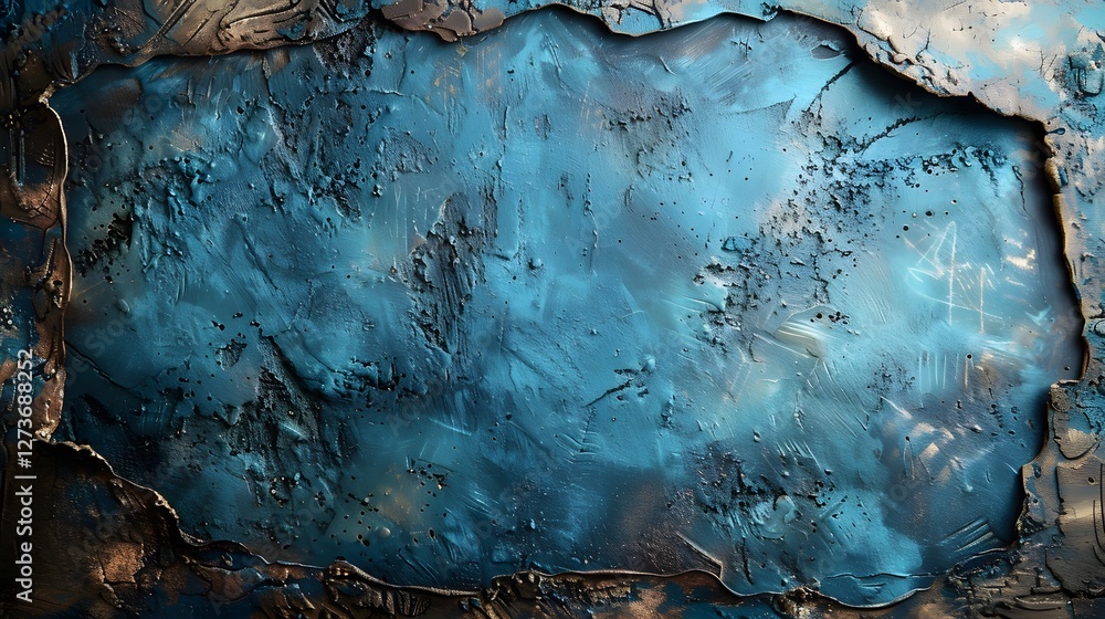 Aufkleber abstract blue textured composition with irregular edges evoking depth and fluidity in art