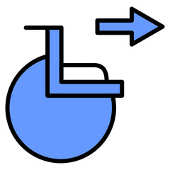 Ambulatory Wheelchair Icon Element For Design