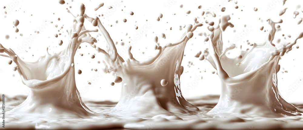 Poster fluid chocolate splash with dynamic movement and smooth texture on a bright white backdrop