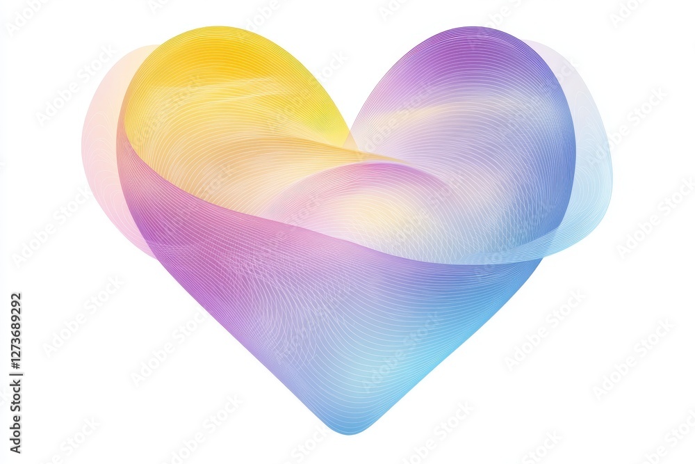 Aufkleber abstract heart shape with colorful waves and soft gradients