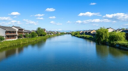 Fototapeta premium Picturesque River Village