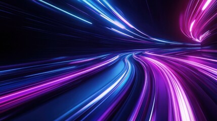 Abstract Speed Light Trails, Futuristic Tunnel, Background, Technology Concept