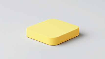 Isometric yellow sticker paper note vector.
