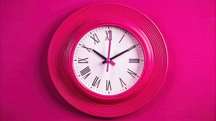 Pink Wall Clock on Pink Background