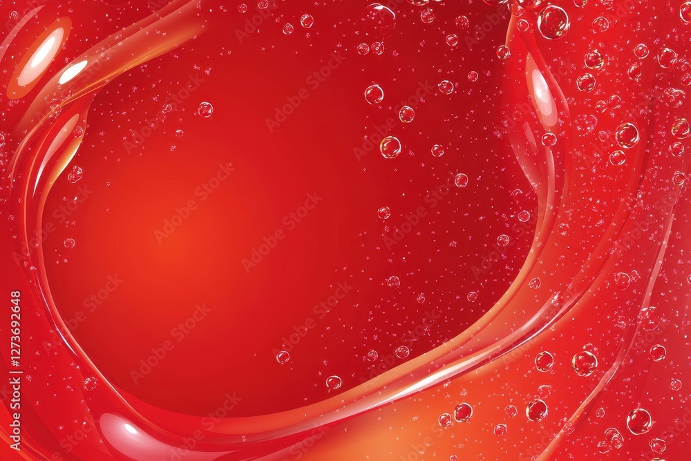 Aufkleber abstract red background with bubbles and fluid design elements
