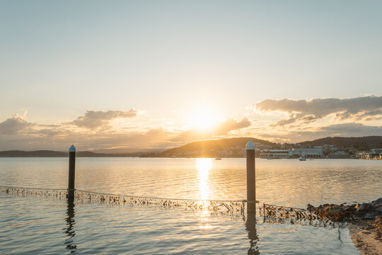 The Belmont Baths at Lake Macquarie at sunset