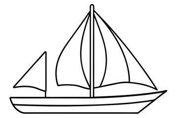 Elegant Sailboat Line Art