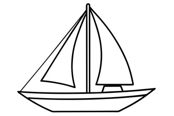 Elegant Sailboat Line Art