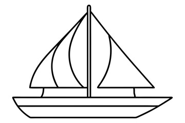 Elegant Sailboat Line Art