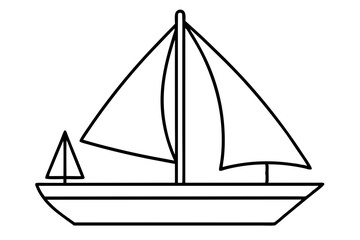 Elegant Sailboat Line Art