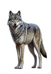 Fototapeta premium Commercially hand-painted semi-realistic grey wolf