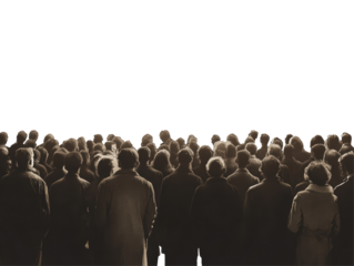 Isolated Crowd of People in Silhouette