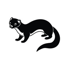 Ferret animal silhouette vector illustration.