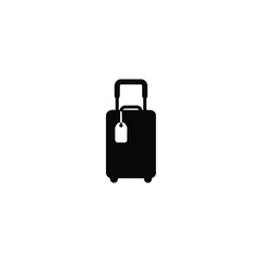 Travel bag icon vector template. Silhoeutte of a travel bag icon on white background. 