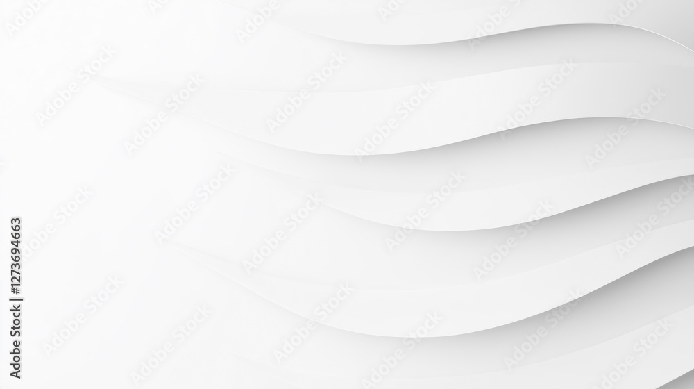 Poster White abstract background with wave lines and copy space