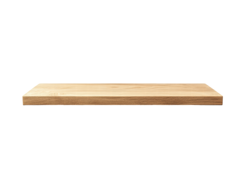 Isolated Empty Wooden Shelf