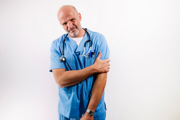 Doctor suffering from arm pain