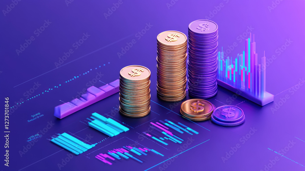 Poster analyzing modern investment strategies a comprehensive report on stacked coins business diagrams and