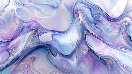 Obraz premium Abstract Fluid Art Swirls in Lavender and Blue Hues