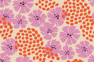 Trendy floral seamless pattern design. Textile pattern backgorund.