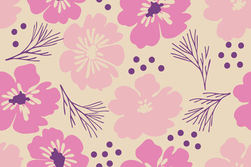 Trendy floral seamless pattern design. Textile pattern backgorund.