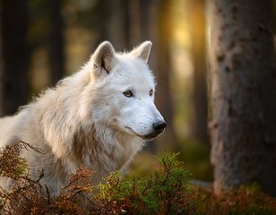 arctic wolves in the forest