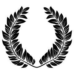 Obraz premium Tropical leaves wreath leaf emblem symbol vector