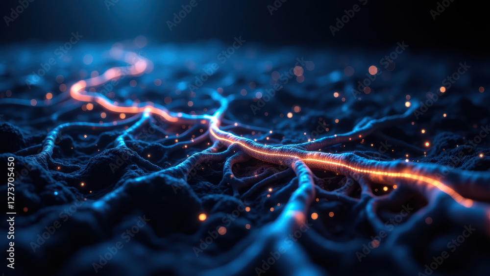 Aufkleber vagus nerve stimulation image showcasing a detailed view of neural pathways with visible activity.