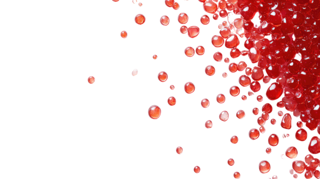 red caviar beads isolated on transparent background