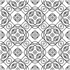 Abstract texture for fabric print, card, table cloth, furniture, banner, cover, invitation, decoration, wrapping. Seamless repeating pattern.  Black and white color. Carpet pattern texture.