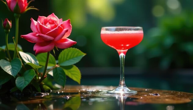 Rosa y margaritas crecen en un jard?n cubierto de agua, rosa, flor, margarita