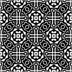 Abstract texture for fabric print, card, table cloth, furniture, banner, cover, invitation, decoration, wrapping. Seamless repeating pattern.  Black and white color. Carpet pattern texture.