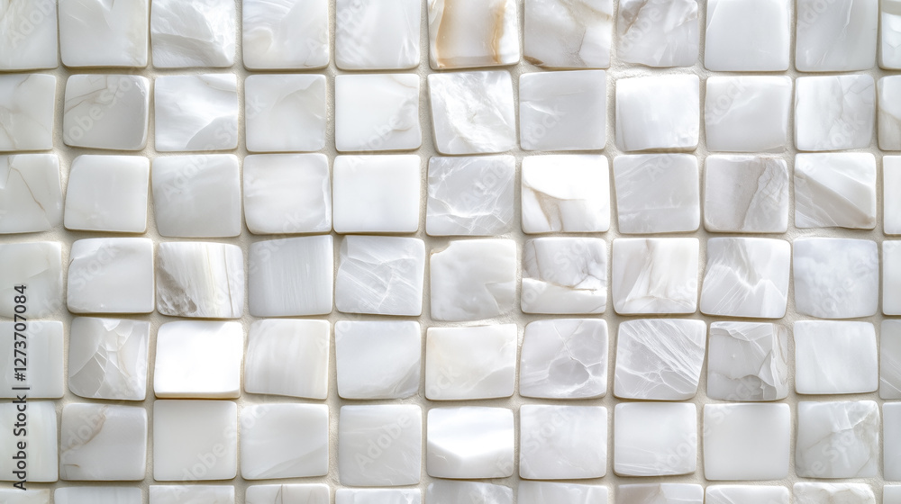 Poster white stone wall with square stone pattern background seamless texture