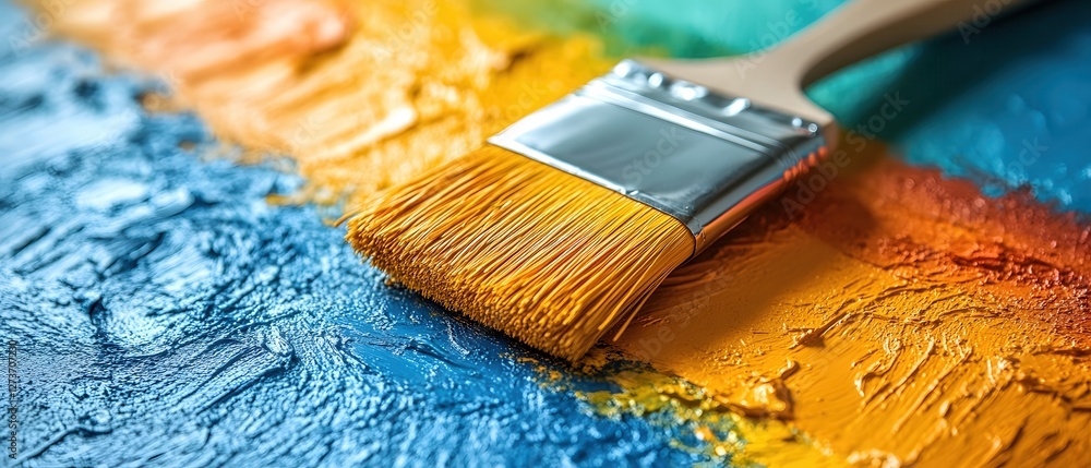 Poster artistic brushstroke texture close up showing vibrant colors and painterly detail in macro view
