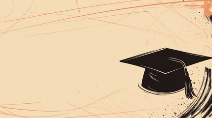 Graduation Cap Design With Grunge Elements. Back To School.