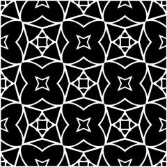 Abstract texture for fabric print, card, table cloth, furniture, banner, cover, invitation, decoration, wrapping. Seamless repeating pattern.  Black and white color. Carpet pattern texture.