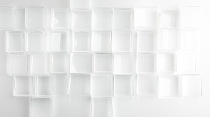 Fototapeta premium White abstract forms glass texture background with highlights and plastic texture and copy space