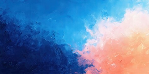 Fototapeta premium An abstract masterpiece melds vivid blues and pinks in its textured canvas; the upper half radiates cool blue tones while the lower exudes warm pink hues, creating a captivating visual harmony